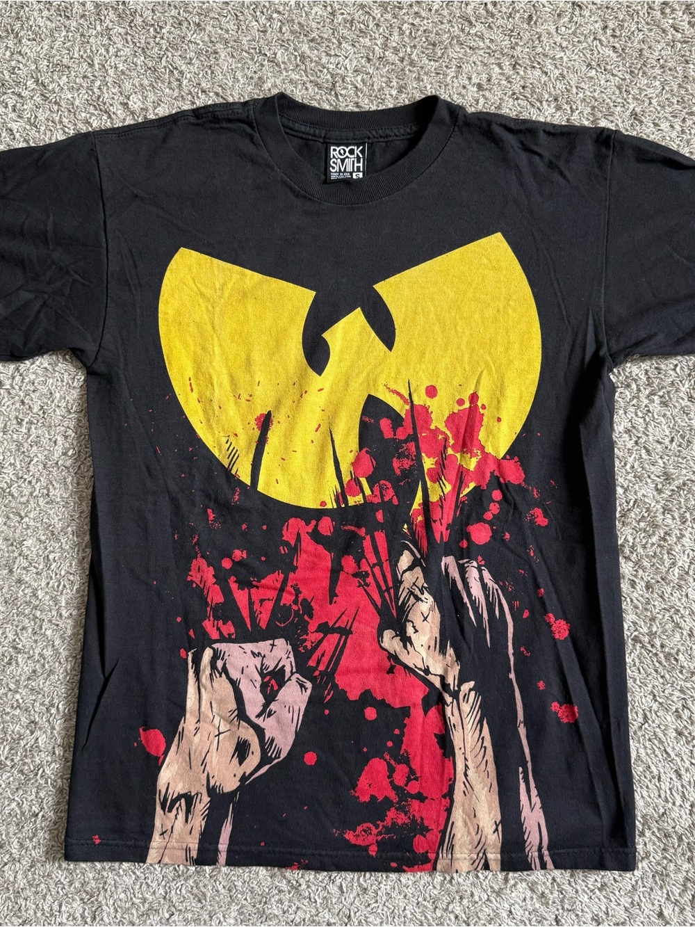 🔴Wu-Tang Shirt Size Small Bloody Fists Rock Smith Collab Rza Gza